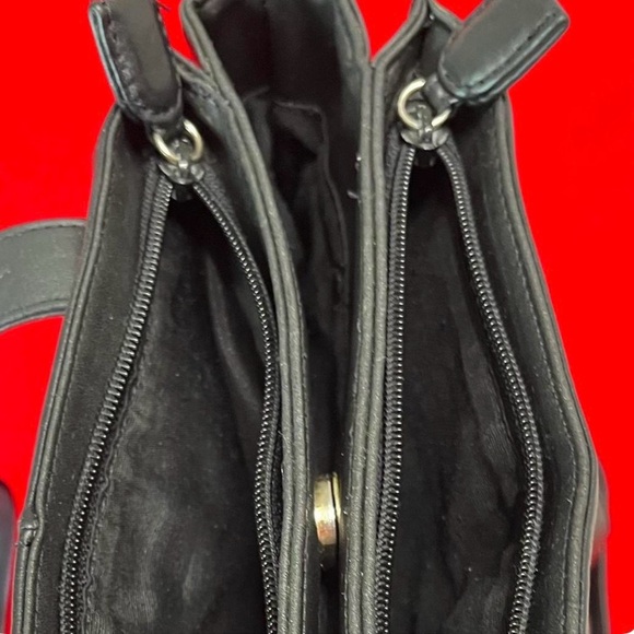 Charter Club Black Leather Shoulder Bag with Gold Accents - Picture 6 of 6